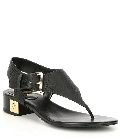 Michael Kors London Thong Block Heel Sandals Black 